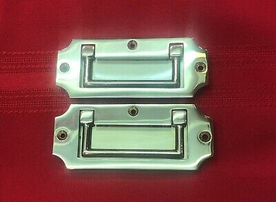 Vintage Hardware Recessed Chest / Drawer Pull Handle - Solid Brass NEW Old Stock