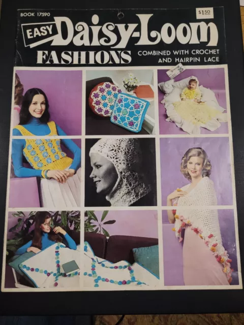 Easy Daisy Loom Crochet Hairpin Lace Afghan Shawl Pillow Pattern Free Shipping