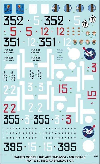 TAURO MODEL TM72/546 Decals Insegne Regia Aeronautica Scala 1:72 Per Modellismo