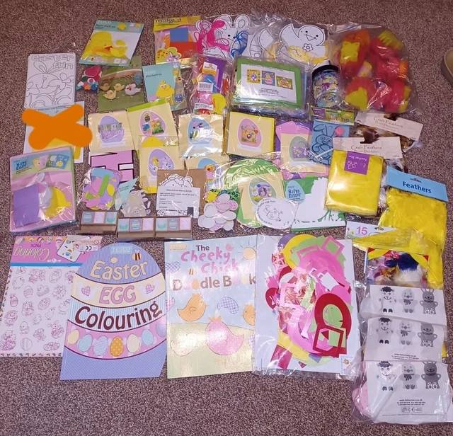 Large Bundle Kids Easter Craft Kits & Supplies Baker Ross Stamps Sewing Foam