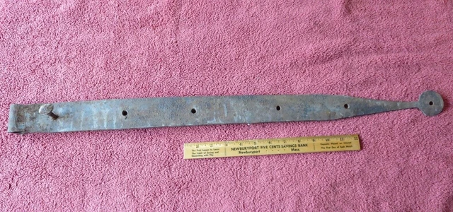 1 XL Wrought iron hinge strap barn door decor Vintage Antique hand wrought 30"