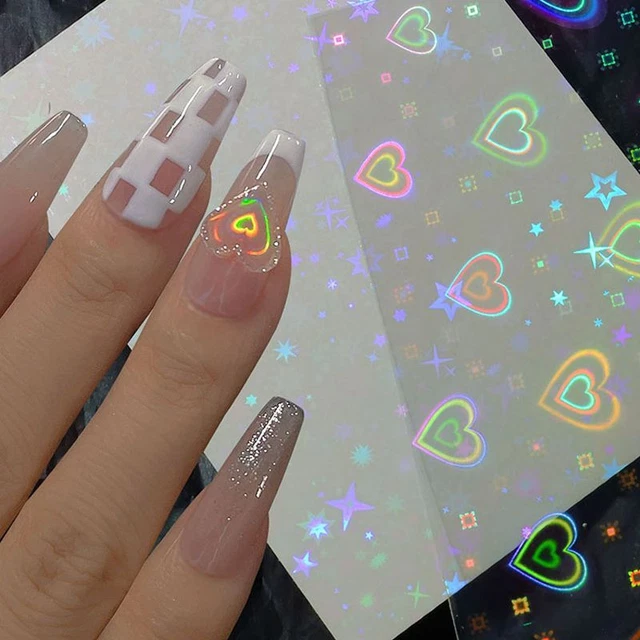 Pegatinas para uñas Love Hearts - Calcomanías autoadhesivas para arte en uñas decoraciones de manicura 5