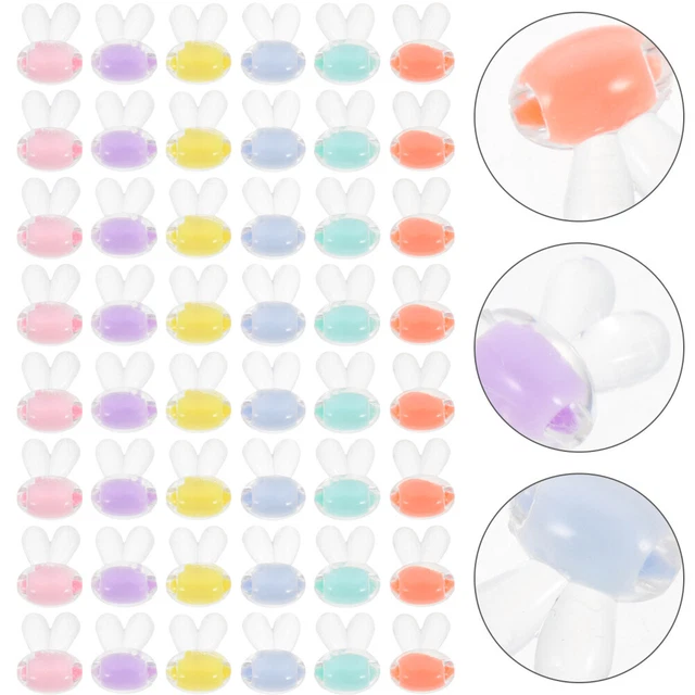 100 Pcs Rabbit Beads Decked Accessories Jewelry Accessories Cartoon