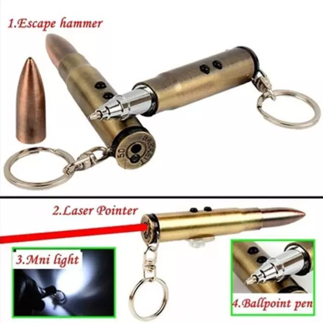 3in1 Laserpointer LED Taschenlampe Kugelschreiber Kugel Stil Schlüsselanhänger