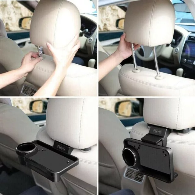 Auto Seat Back Organizer ABS Car Headrest Storage Box With Cup Holder Auto  Rear Seat Table Tray For Car Interior Accessories - AliExpress