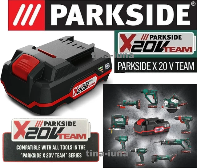 Batterie Parkside 20V 2Ah Avec Chargeur - Team Pack Original, Lithium-ion, Neuf