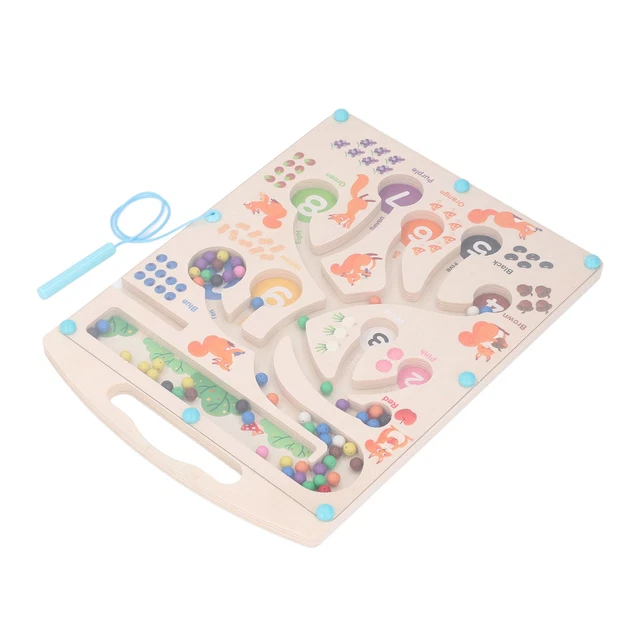 MAGNETIC COLOR AND Number Maze Wooden Color Sorting Game Maze Board ...