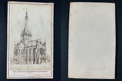 L. Gigon, France, Pontmain, La basilique Notre-Dame. Vintage cdv albumen print,