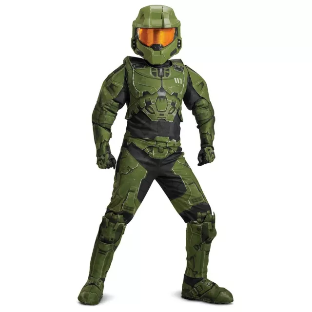 Juniors Halo Infinite Master Chief Suit Helmet Boys Halloween Costume XL