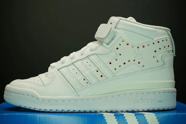 adidas Forum Mid Swarovski Crystals Shoes GY0819 White Size UK 6 Womens OG DS