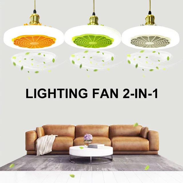Modern Adjustable Led Ceiling Fan with Light E27 Bedroom Living Room Fan Lamp