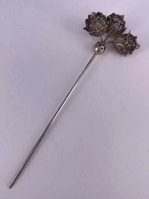 Biedermeier Hutnadel, Silber (S 5691)