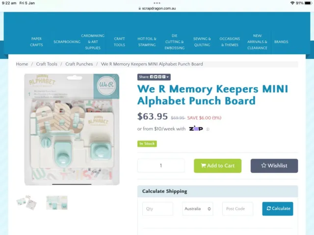 We R Memory Keepers MINI Alphabet Punch Board