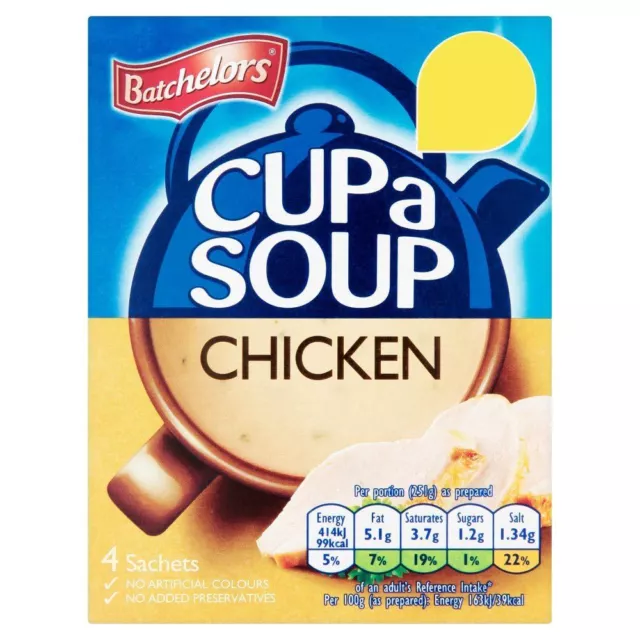 Batchelors - Soupe en sachet Cup A Soup - poulet - lot de 8 boîtes de 81 g