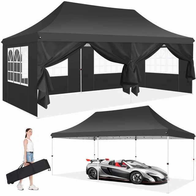 Pavillon 3x6m Partyzelt Festzelt Gartenzelt UV-Schutz 6 Seitenteile wasserdicht