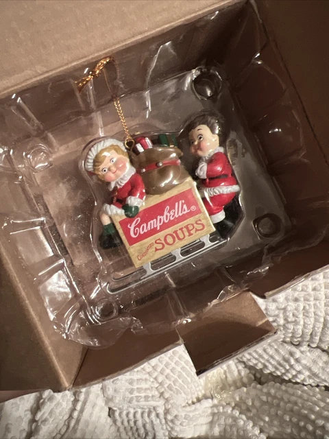 Campbell Soup Kids 1996 Sled Collectible Christmas Ornament New In Box MIB