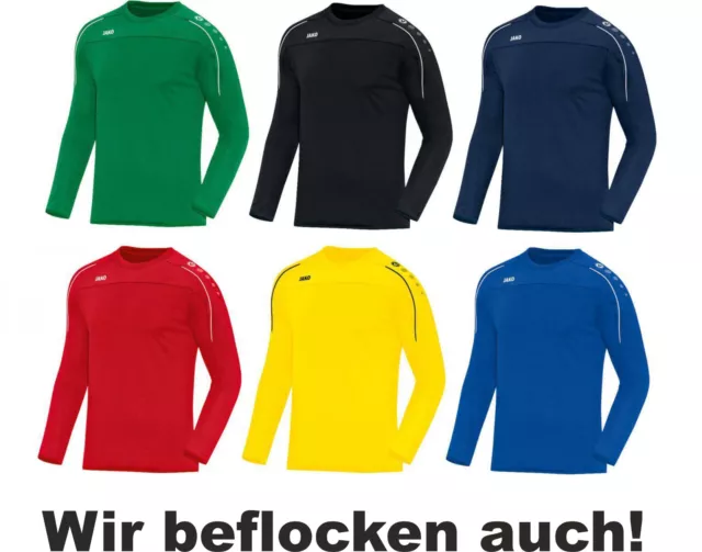 JAKO Classico Herren / Kinder Sweat Sweatshirt Trainingssweat mit Flock optional