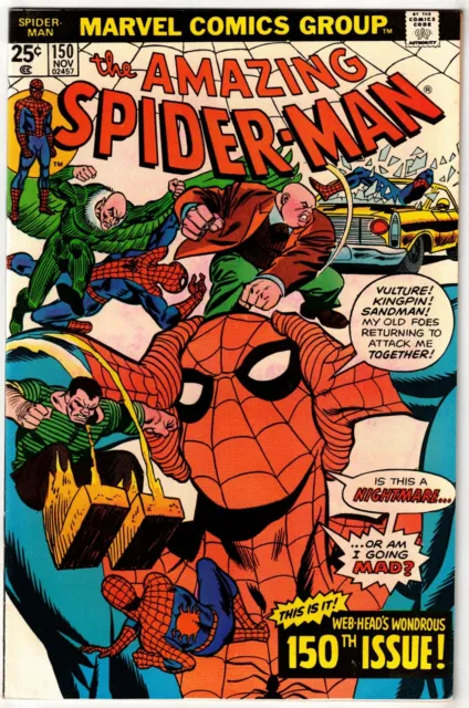 Amazing Spider-Man #150 (1975)- Anniversary Issue- Vulture Kingpin Sandman- Vf+