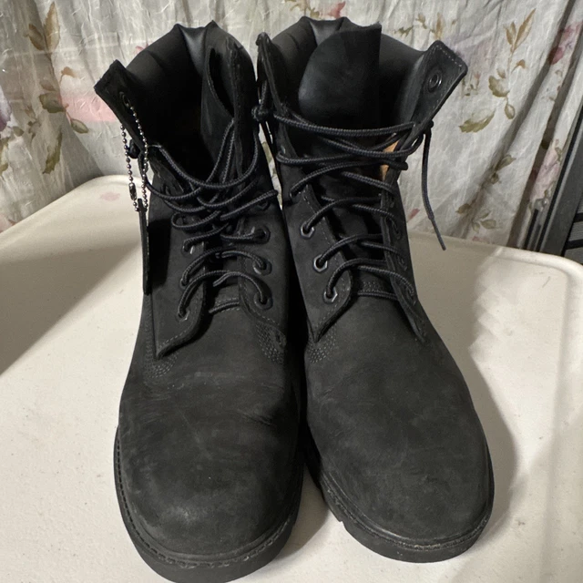 TIMBERLAND MEN'S BLACK Leather Lace-Up Ankle Work Boots Round Toe US 11 ...