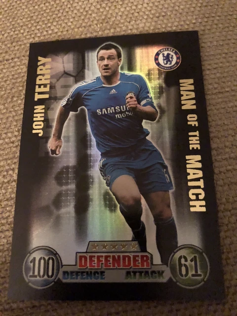Carte Match Attax John Terry Chelsea – Signée Par Le Joueur – Panini