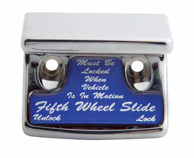 Blue Fifth Wheel Switch Guard f/ Freightliner, International - Chrome