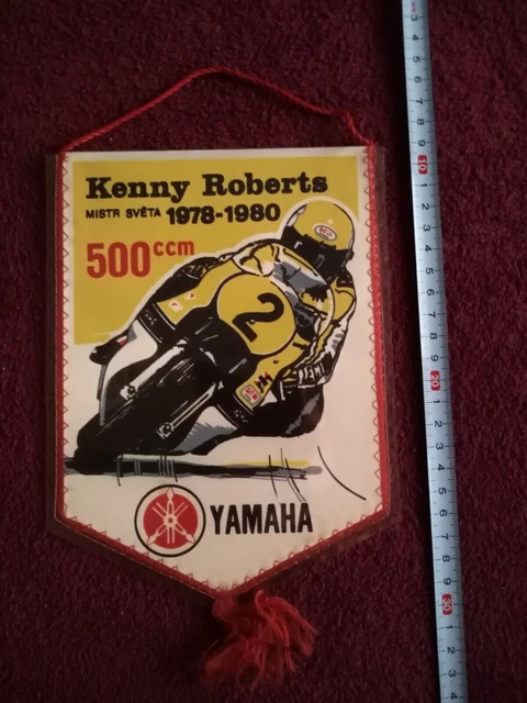 Alter Auto-GP-Wimpel: KENNY ROBERTS, Weltmeister 1978–80, Yamaha