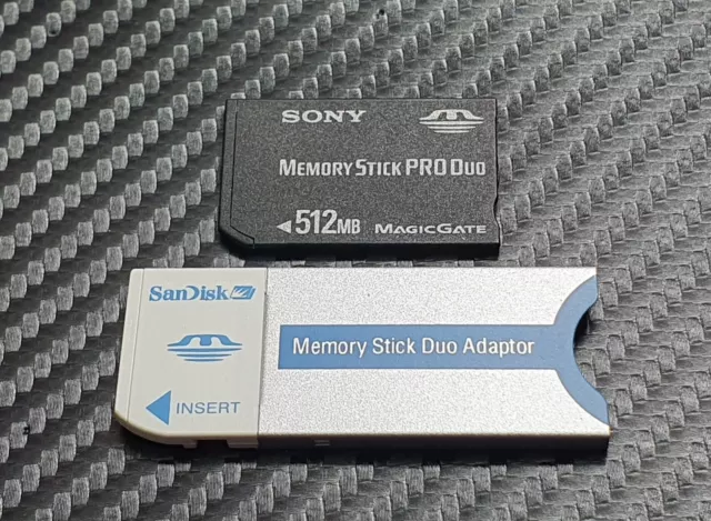 512MB Memory Stick Pro Duo Card + Adapter For CyberShot Camera