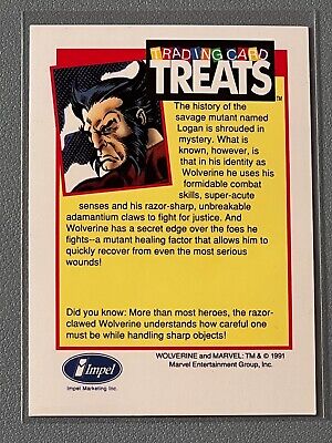 1991 Impel Marvel Wolverine Trading Comic Card Treats Safe Kids Promo Vintage 2
