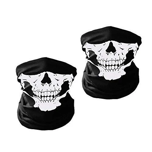 Janzoom Lot de 2 masques de moto en forme de tête de mort pour le ski, les fê...