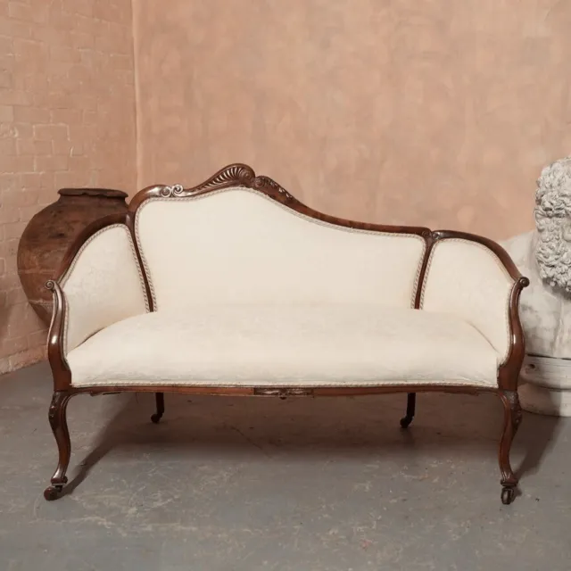 Antique Sofa Chaise Longue 19th Century Regency Mahogany Window