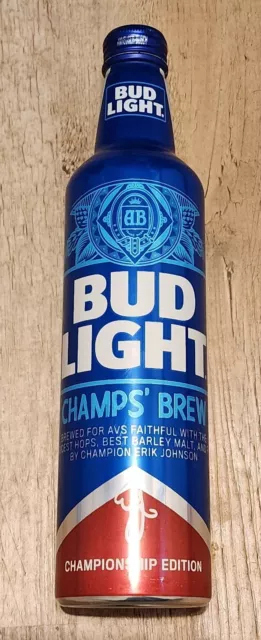 Colorado Avalanche Stanley Cup EMPTY Bud Light Aluminum Bottle. 9 See Descrip.