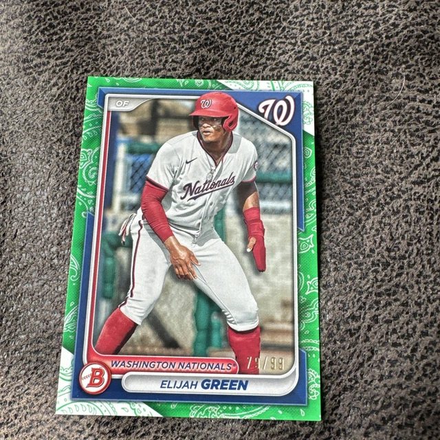 💥2024 BOWMAN ⚾️ ELIJAH GREEN Prospects Green Patters /99 Nats 2.00