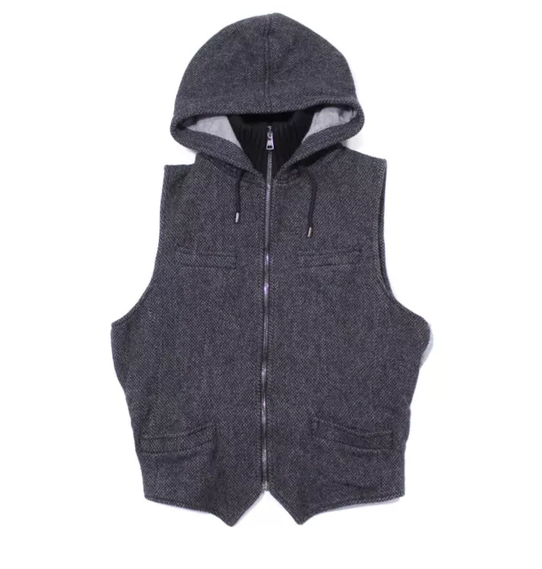 Dolce & Gabbana Tweed Wool Hooded Vest