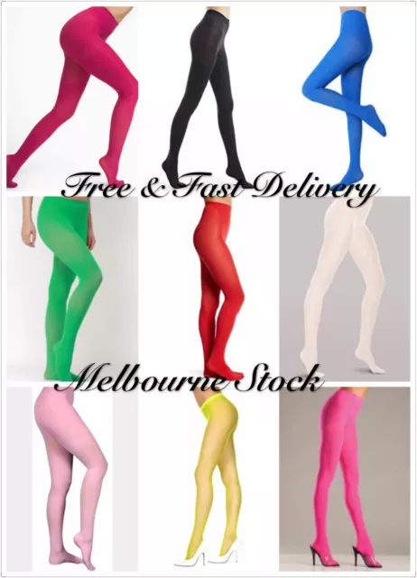 New Lady Colourful Opaque Womens Plain Pantyhose Tights 80 Denier Hosiery Tight