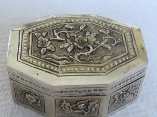 Fine Antique Islamic Persian Repousse Solid Silver Hinged Box