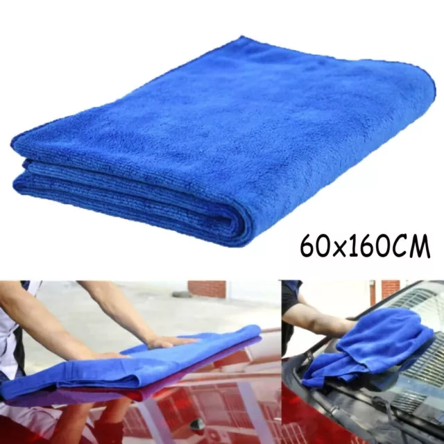 Asciugamano in microfibra blu premium per lavaggio e lucidatura auto morbido e assorbente