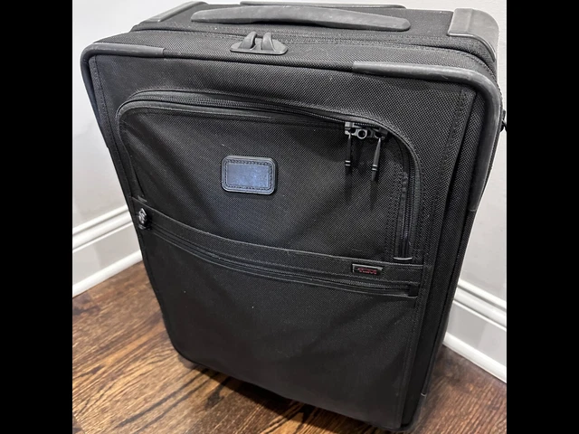 Tumi 2 wheel Carry On expandable back luggage suitcase used condition
