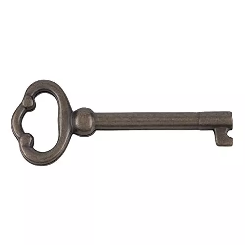 Antique Brass Plated Hollow Barrel Skeleton Key for Antique Cabinet Doors  (1)