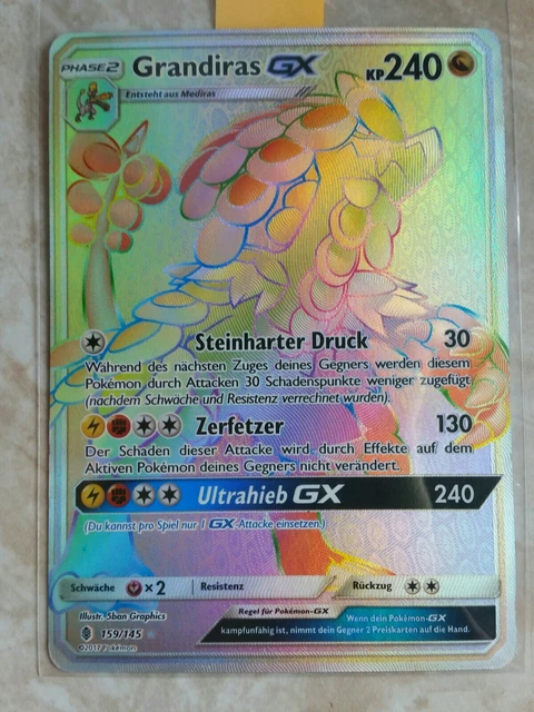 Grandiras Gx 159/145 Rainbow Pokemon Secret Rare Stunde der Wächter NM Kommo GRI