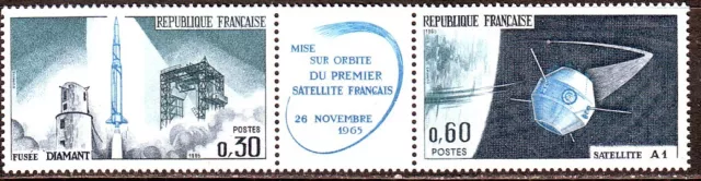 FRANCE TIMBRE N° Y&T 1465A " mise sur orbite du premier satellite franc" NEUF**