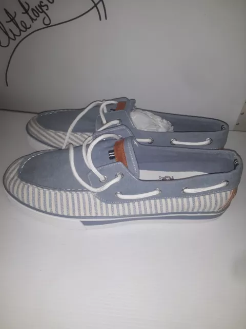 Nautica Men's size 13 Galley Boat Shoe BLUE STRIPE  SHELF00s