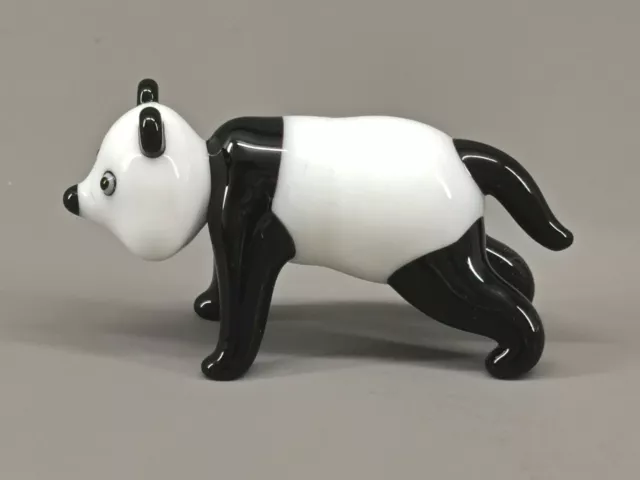 9912062-x Vidrio Figura Panda Oso L6cm Soplado Artesanía