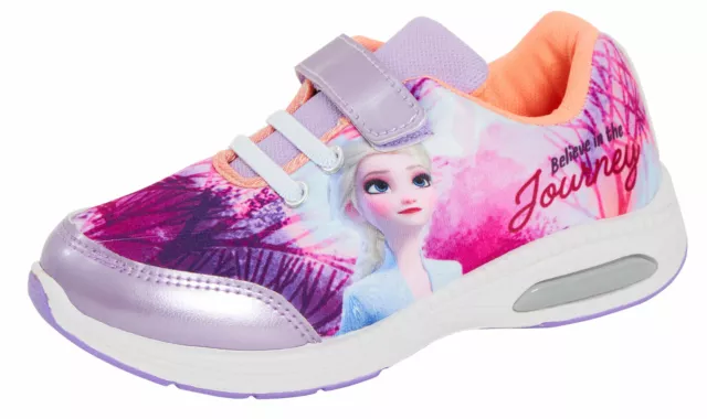 Disney Frozen 2 Light Up Trainers Girls Elsa Sports Shoes Flashing Lights Pumps