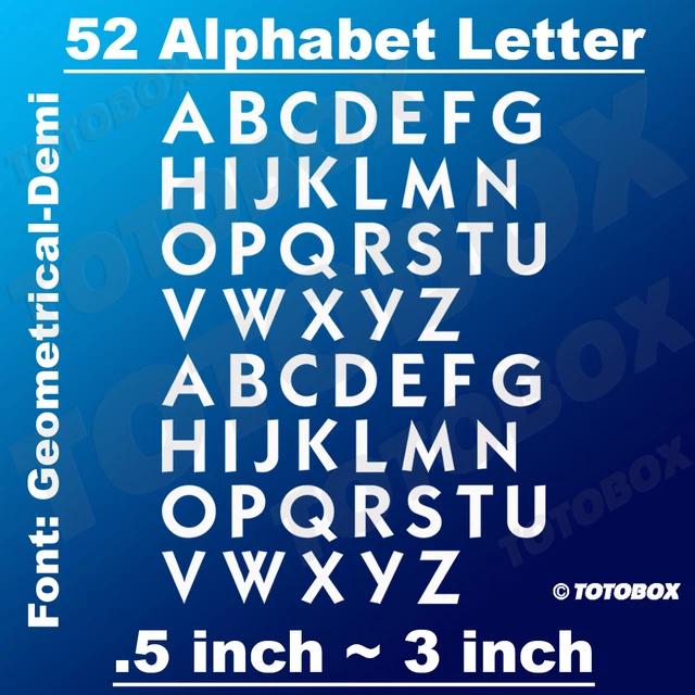 2 Sets Alphabet Letter Decals Sticker Window Door Wall Car Decal