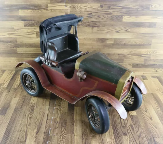 Antique Vintage Handmade Model Car Ford Model T Torpedo Roadster Wood Metal