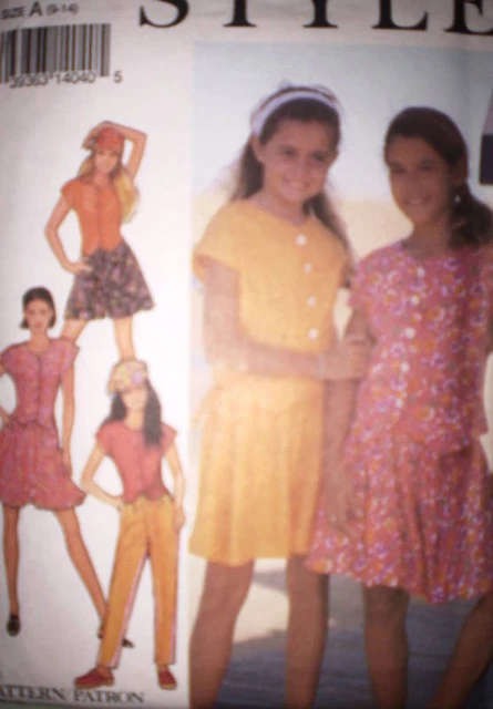 2304 Vintage Uncut Style Cartamodello Ragazze Top Gonna Pantaloni Pantaloncini