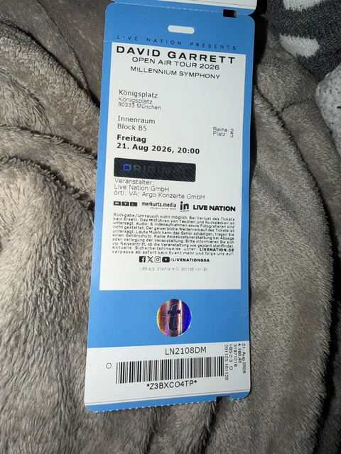 OPEN AIR TOUR 2026 Ticket David Garrett EUR 320 80 PicClick DE Open Air Tour 2026 Ticket David