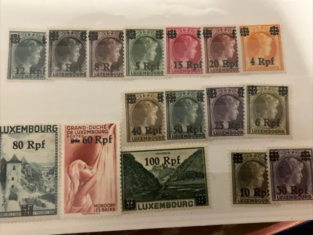 Briefmarken Luxemburg - 1940 Freimarken von Luxemburg mit Aufdruck