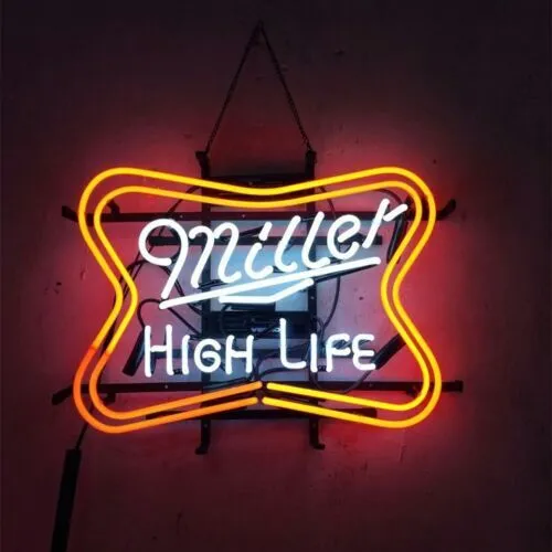 New Miller High Life Beer 17"x14" Lamp Neon Light Sign Bar Handmade Tube Glass