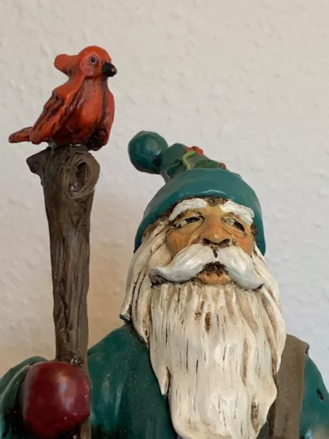 Christmas Heritage Santa Primitive Rick Rowley Lost Woodsman Winter Cardinal 
